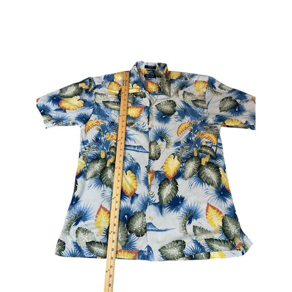 Nautica 100% Rayon Men’s Hawaiian Button Down Shirt, L - Picture 7 of 7